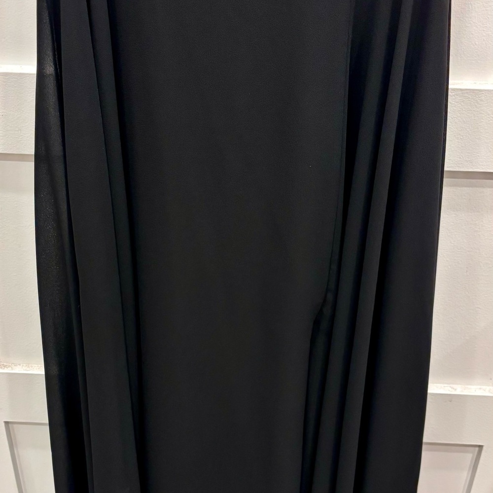 Lulu's Black Tie-Shoulder Maxi Dress with Side Slit - Picture 4 of 9